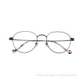 Summer Man Women Eco Friendly Customized Eyeglass Frame Optical Black Metal Glasses